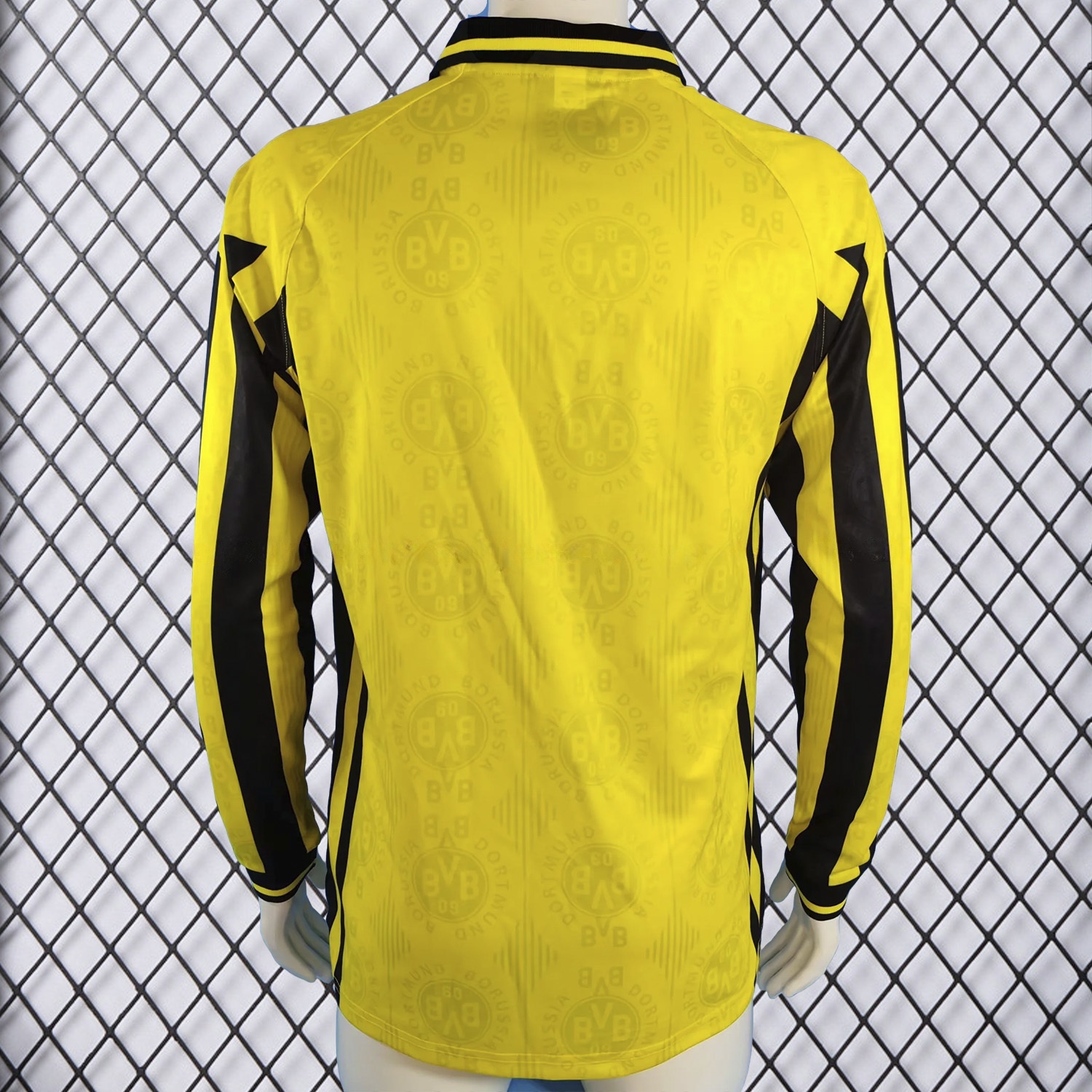 Retro Dortmund 1996-97 Home Long Sleeves Jersey - ReplicasJersey