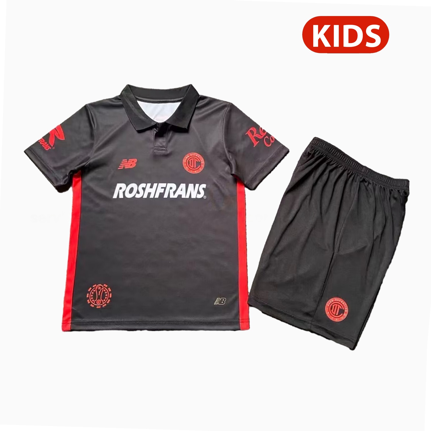 Toluca 25-26 Third Black Kids Kit - ReplicasJersey