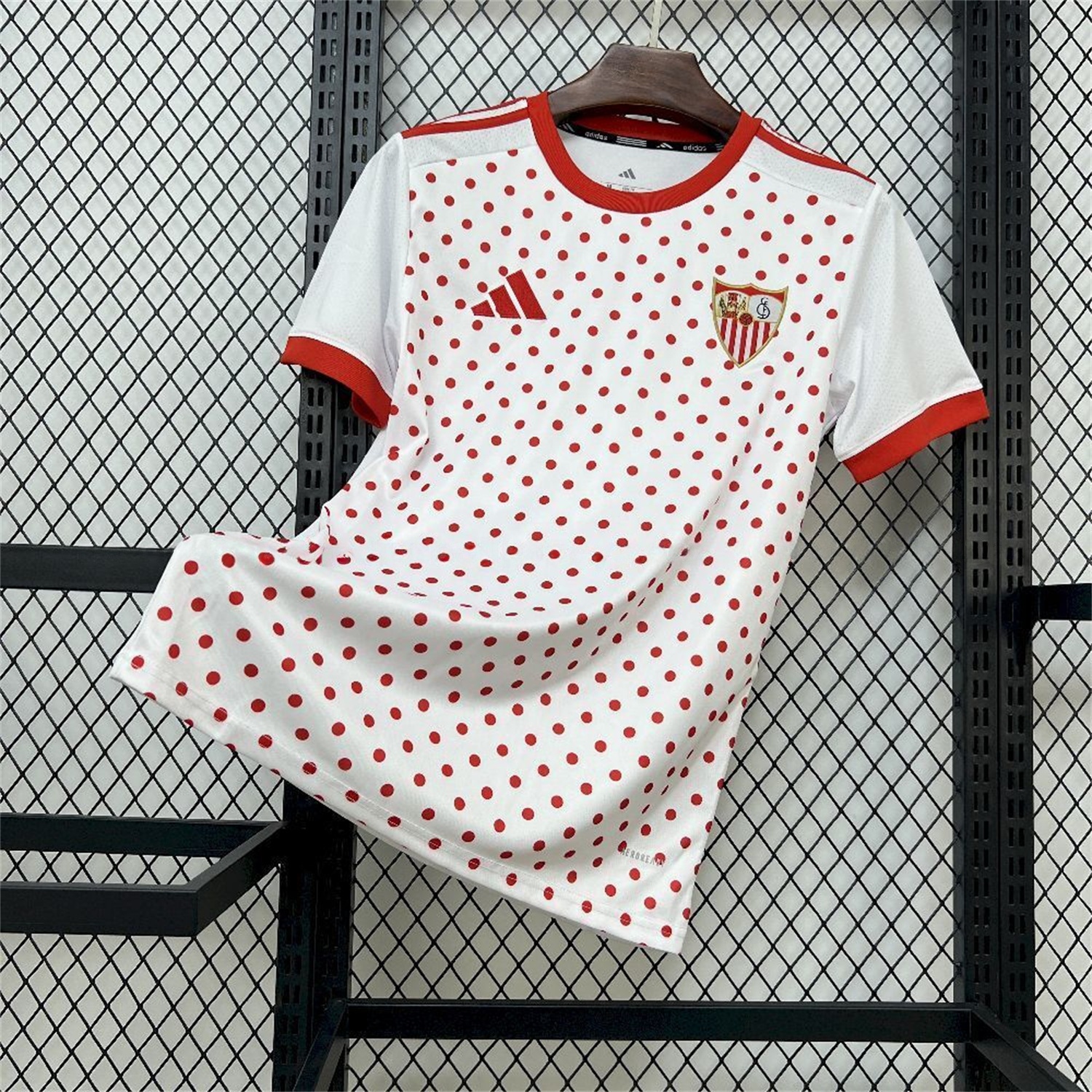 Sevilla 25-26 Red Points White Training Jersey - Fans Version - ReplicasJersey
