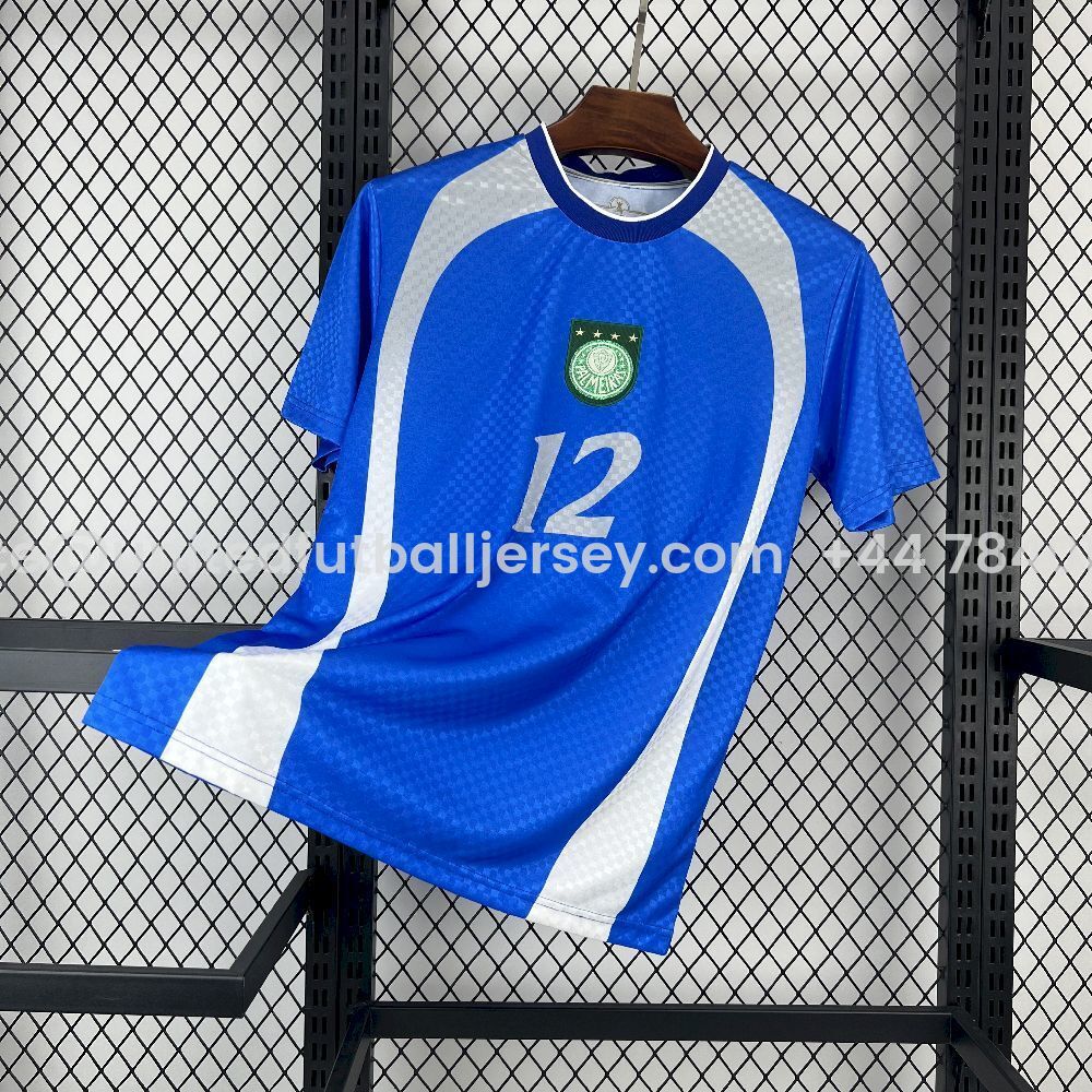 Retro Palmeiras 1999-00 Marcos 12 Goalkeeper Blue Jersey - ReplicasJersey