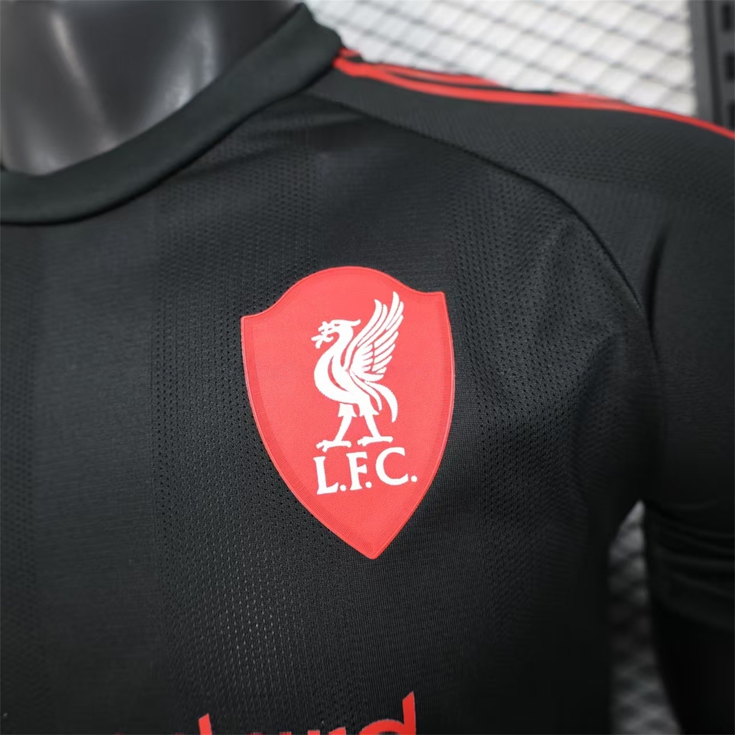 Liver.pool 25-26 Black Special Whit Red Sponsor Jersey - Player Version - ReplicasJersey