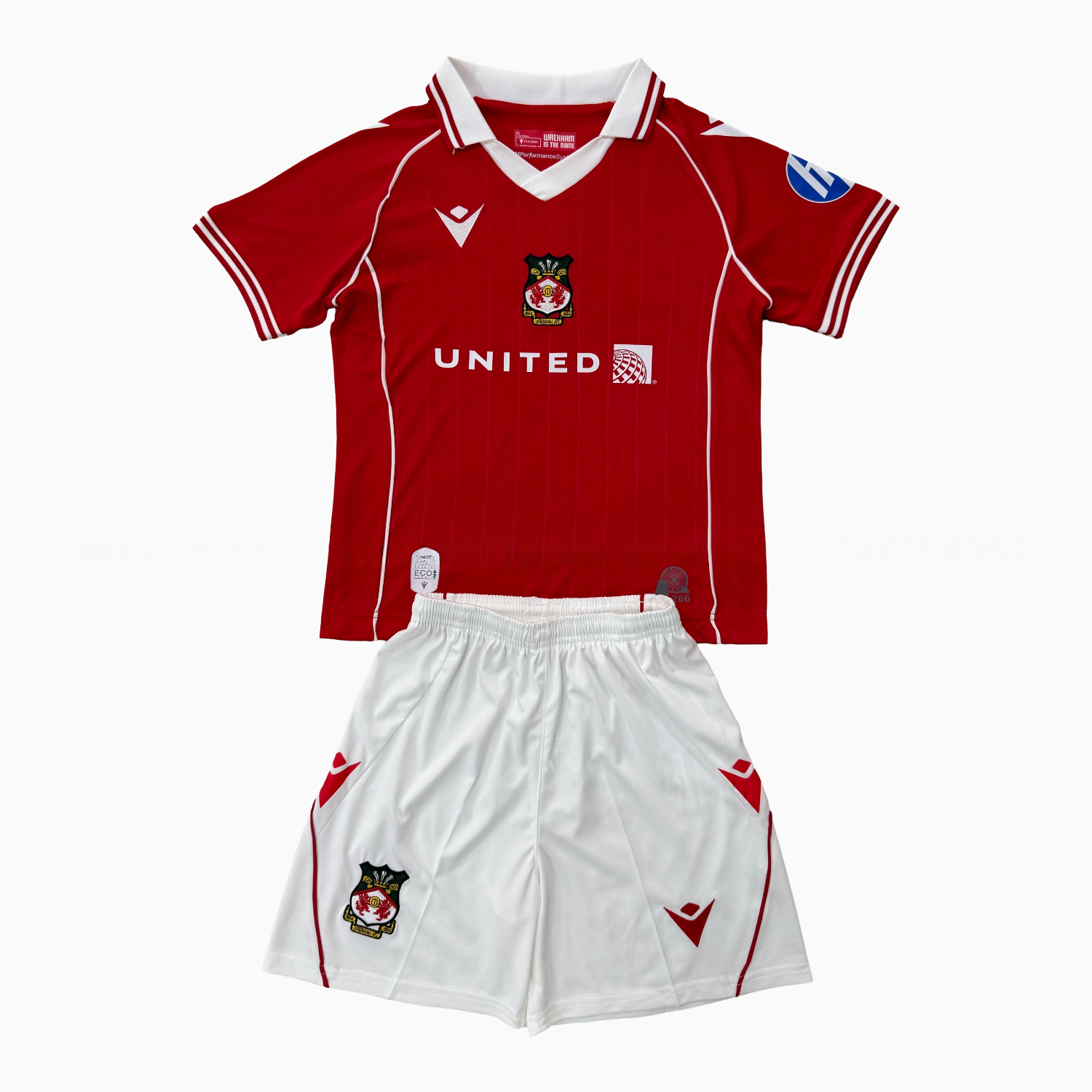 Wrexham 25-26 Red Home Men's Adult Jersey Set - Fans Version - ReplicasJersey