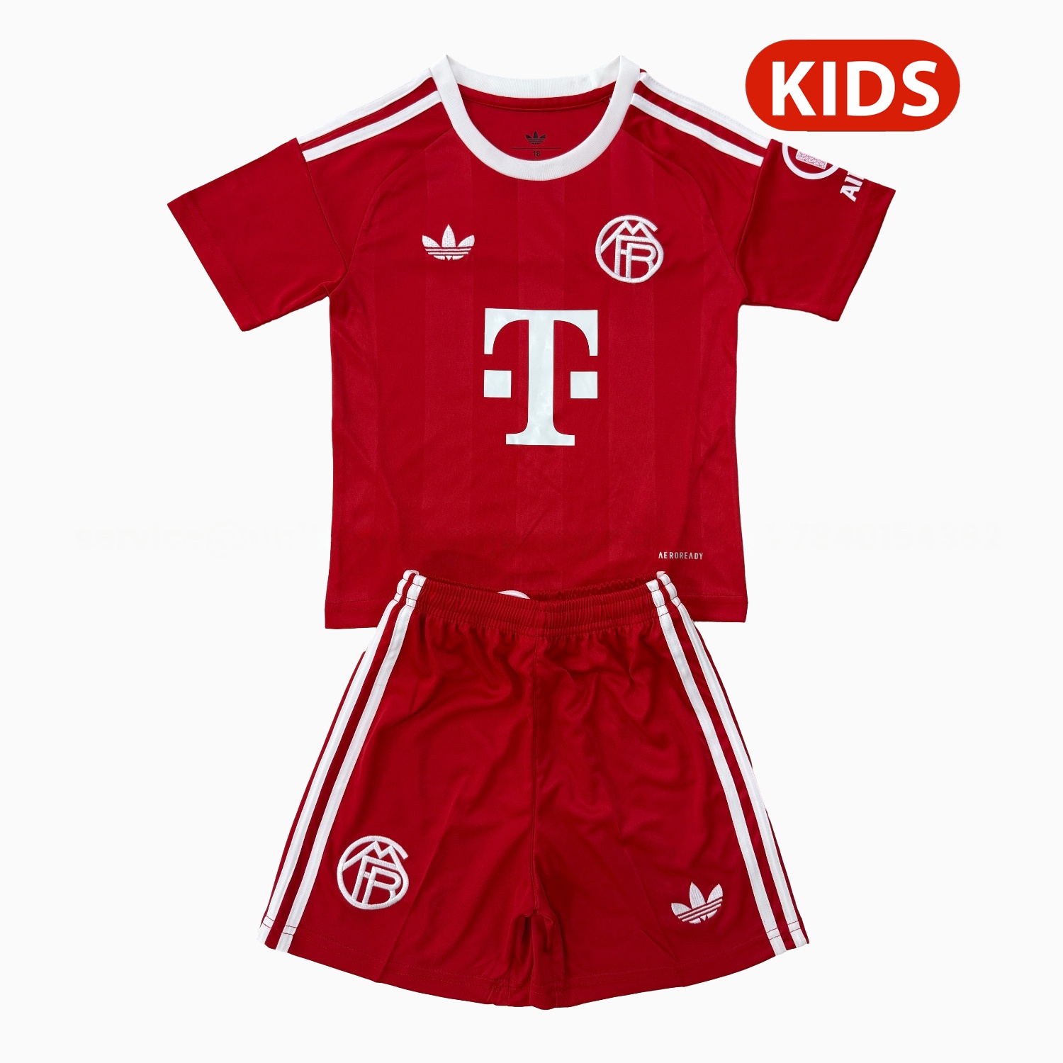 Bayern Munich 25-26 Red Goalkeeper Kids Kit - ReplicasJersey
