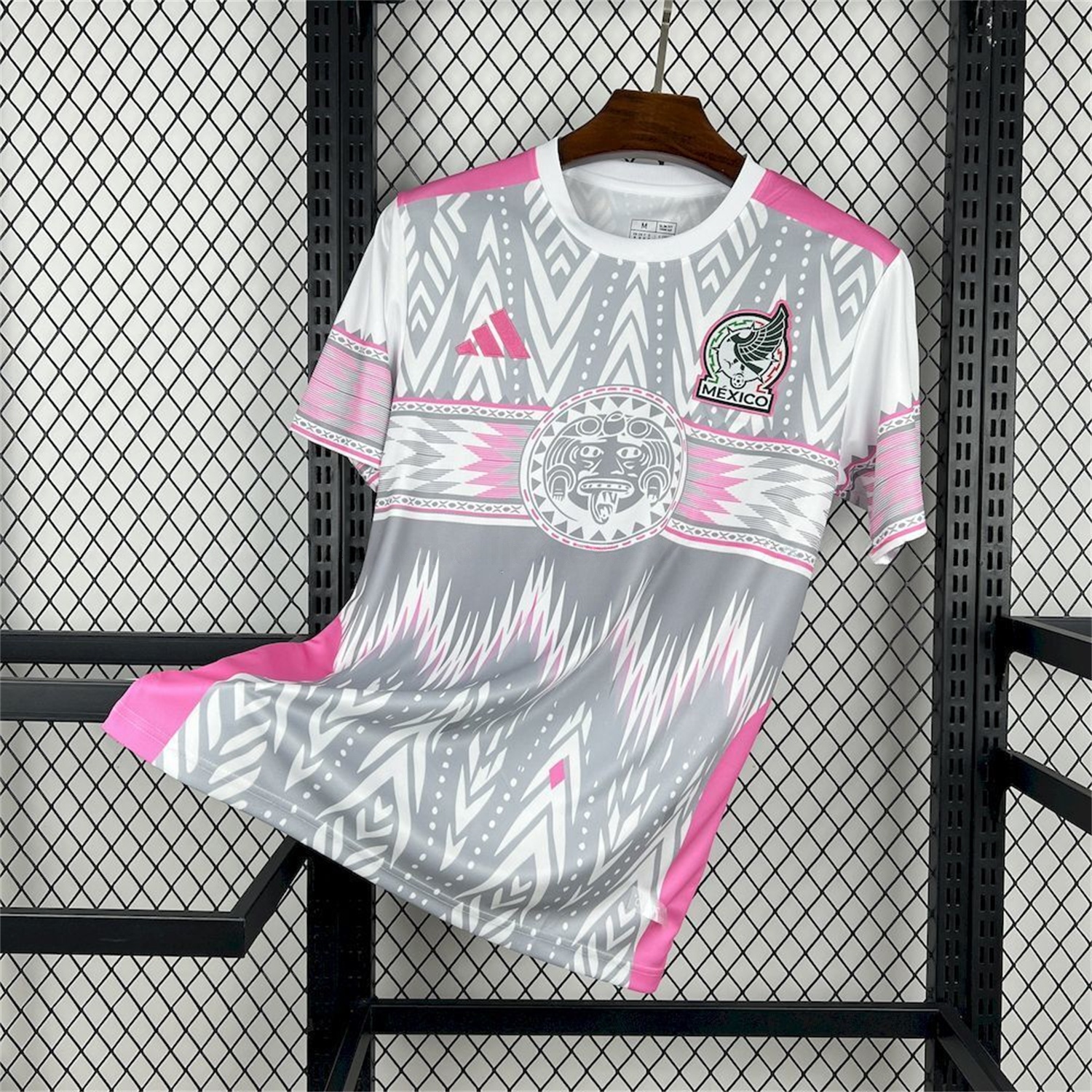 Mexico 25-26 Feathered Serpent Pink And Grey Special Jersey - Fans Version - ReplicasJersey