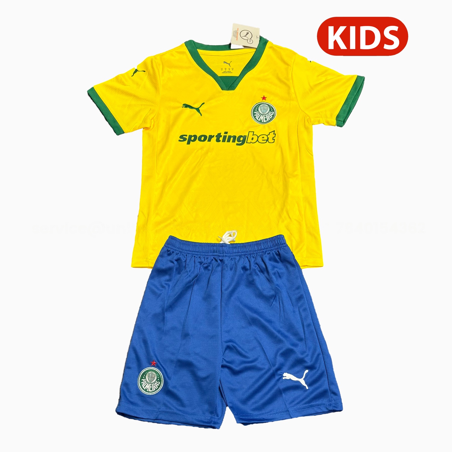 Palmeiras 25-26 Third Yellow Kids Kit - ReplicasJersey