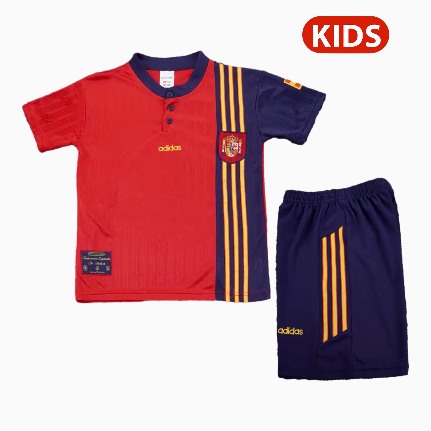 Retro Spain 1996 Home Kids Kit - ReplicasJersey