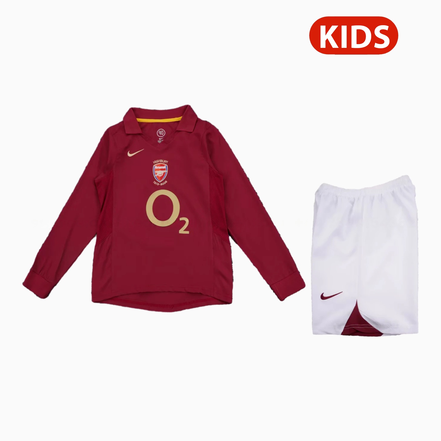 Retro Arsenal 2005-06 Home Long Sleeves Kids Kit - ReplicasJersey