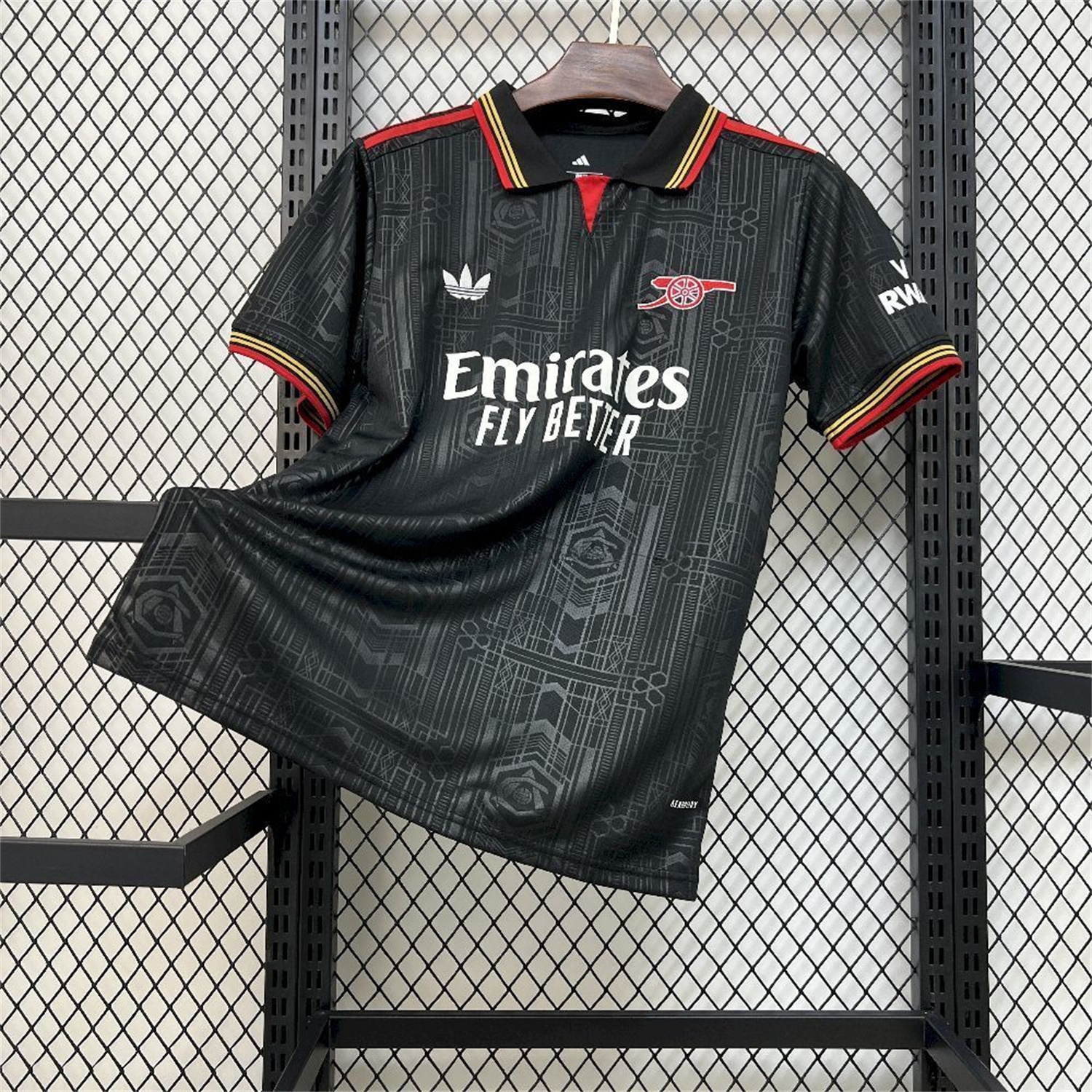 Arsenal 25-26 Black POLO Throwback Trefoil Jersey - Fans Version - ReplicasJersey