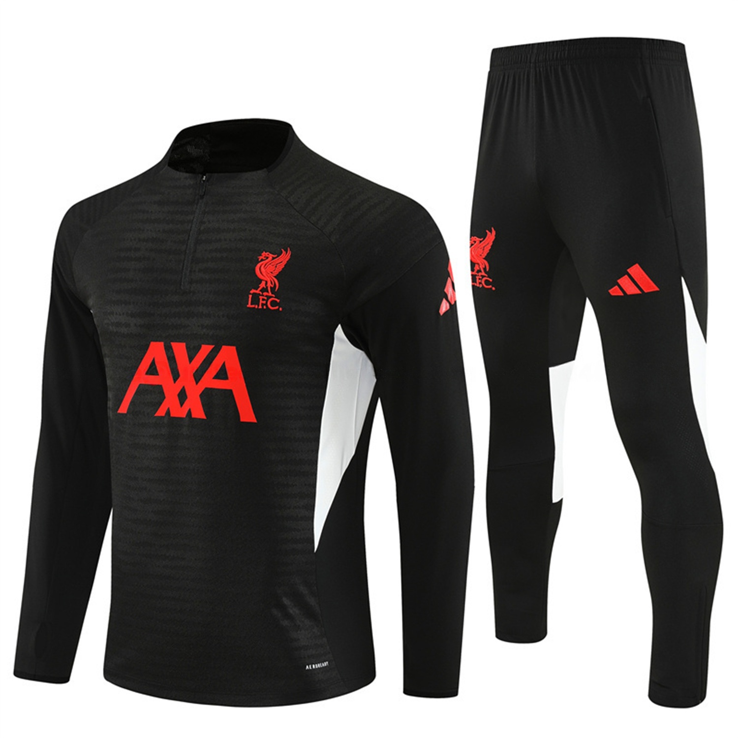Liver.pool 25-26 Long Sleeve Training Set - Player Version - Black Top & Black Pants - ReplicasJersey