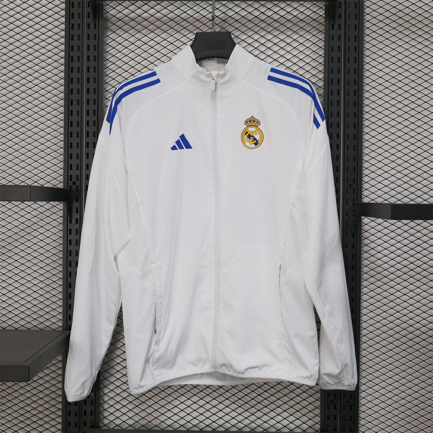 Real Madrid 25-26 White Windbreaker Jacket - Deep Green - ReplicasJersey