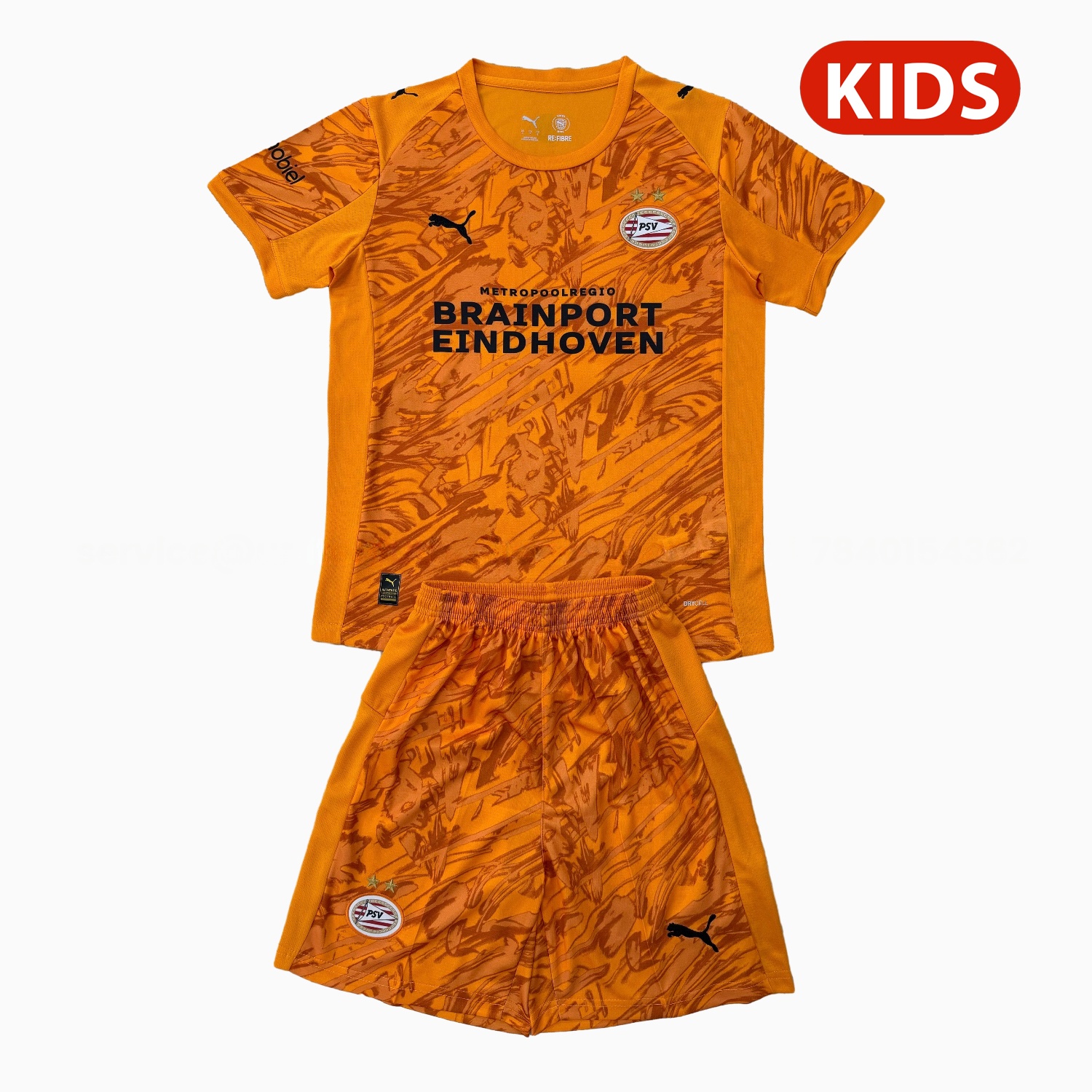 PSV Eindhoven 25-26 Orange Goalkeeper Kids Kit - ReplicasJersey