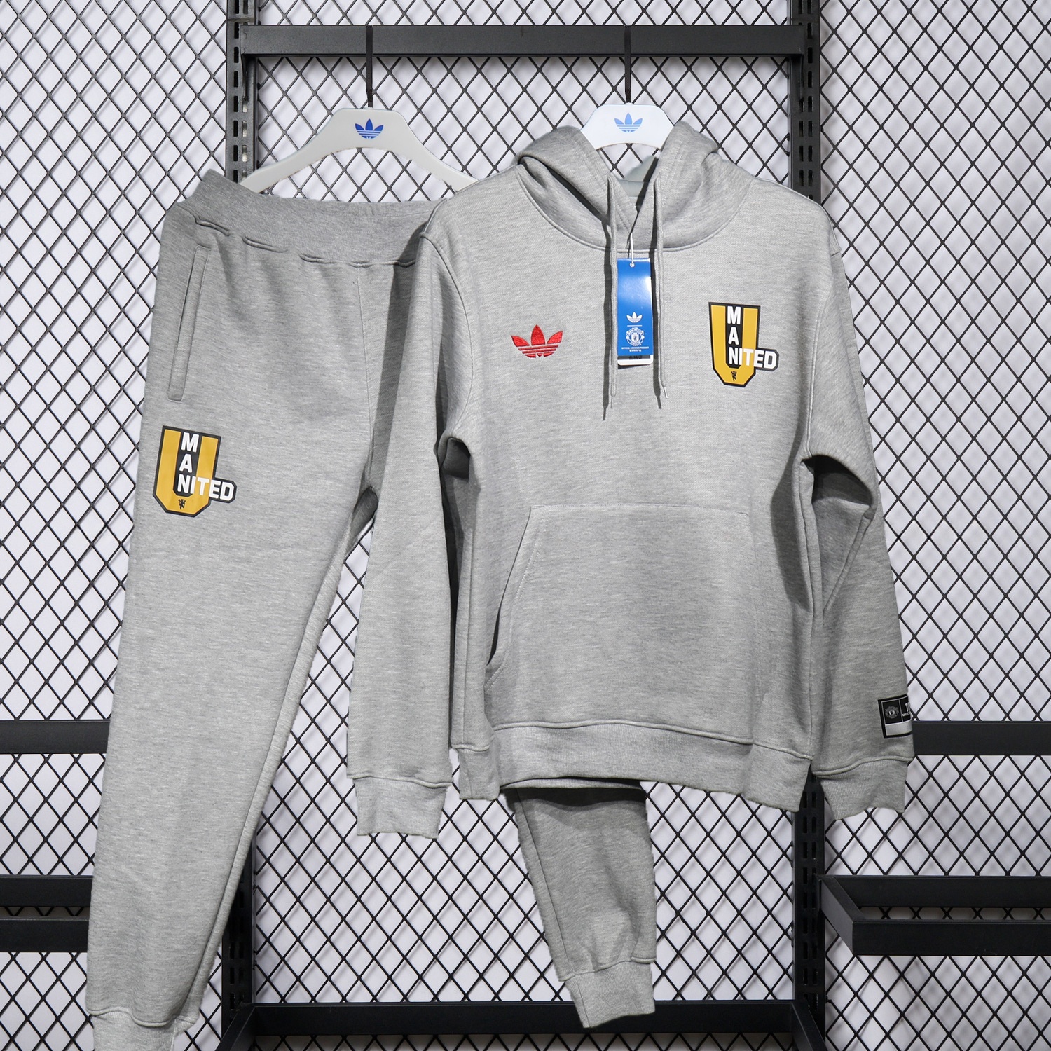 Manchester United 25-26 Pure Color Training Set - Grey Top and Grey Pants - ReplicasJersey