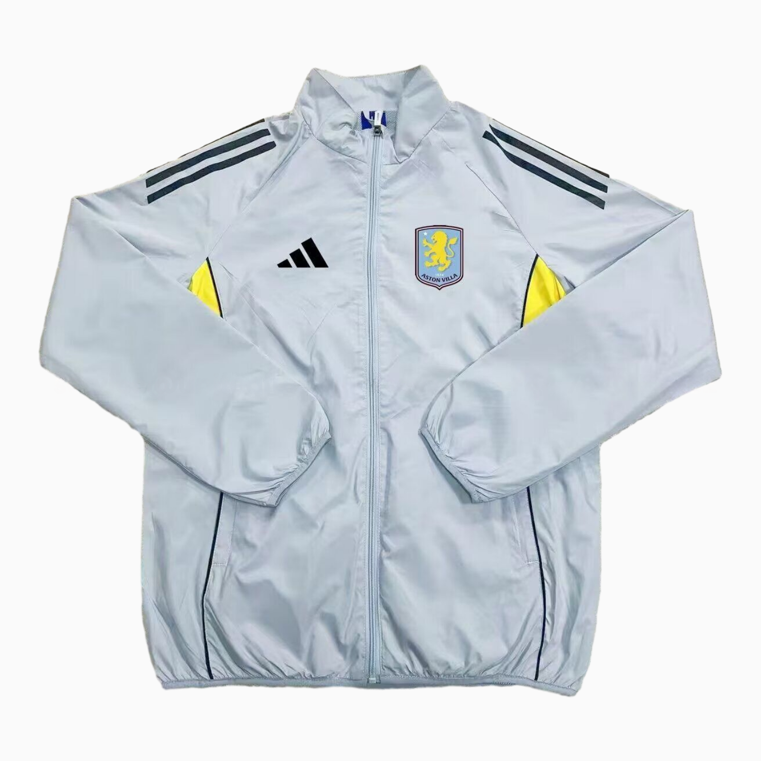 Aston Villa 25-26 Throwback Windbreaker Jacket - Grey Blue - ReplicasJersey