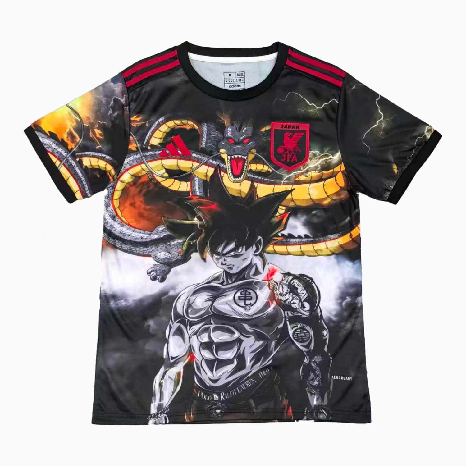 Japan 25-26 Black Goku And Shenron Special Jersey - Fans Version - ReplicasJersey