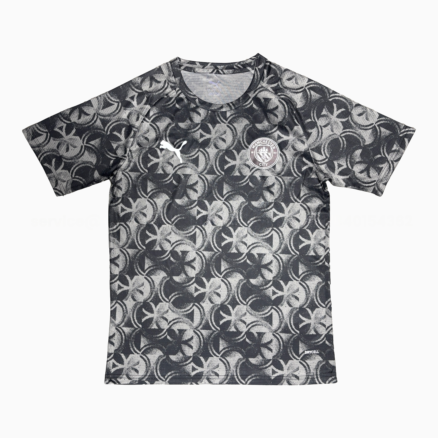 Manchester City 25-26 Grey And Black Pre-Match Jersey - Fans Version - ReplicasJersey