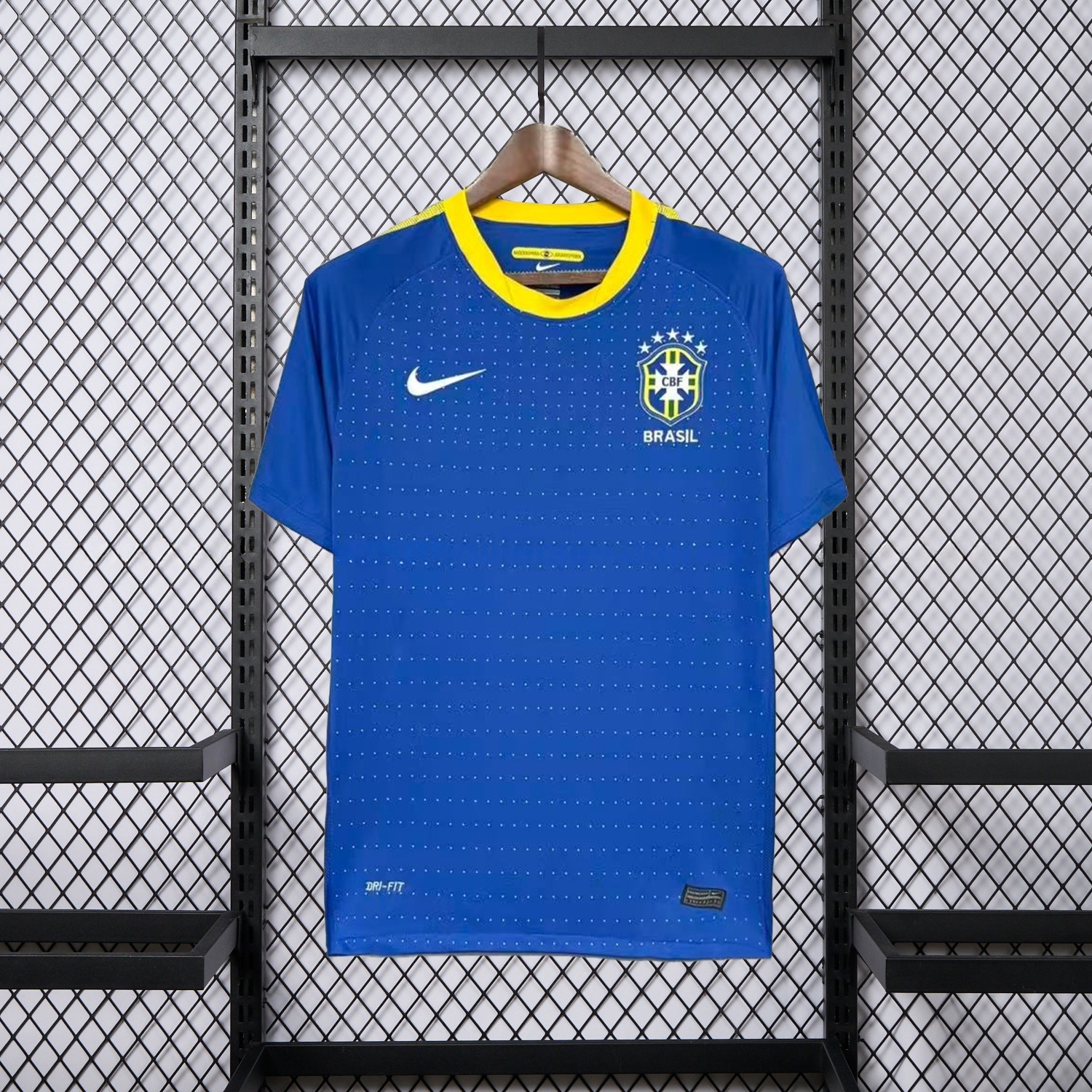 Retro Brazil 2010 Away Blue Jersey - ReplicasJersey