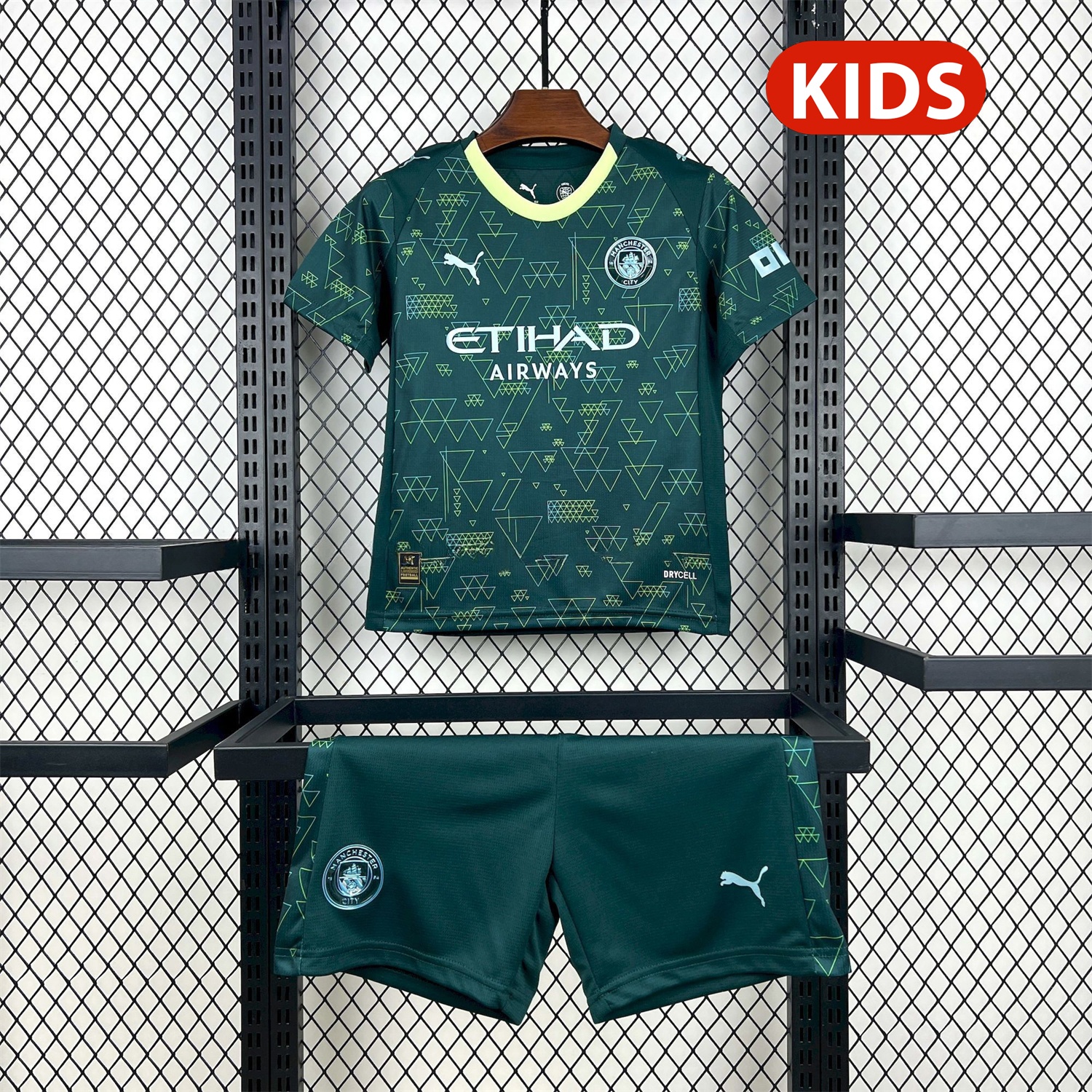 Manchester City 25-26 Fourth Green Kids Kit - ReplicasJersey