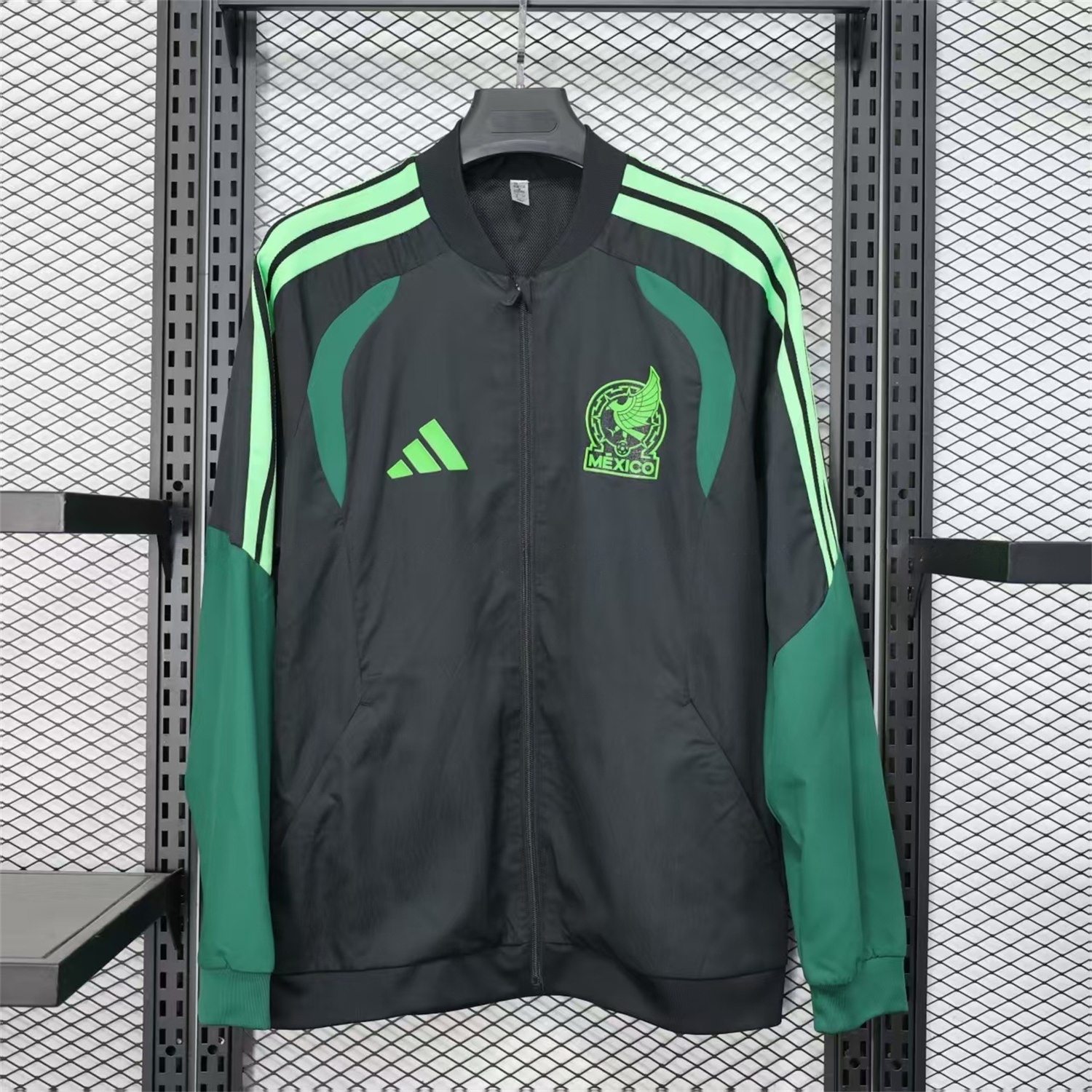 Mexico 25-26 Green And Black Windbreaker Jacket - ReplicasJersey
