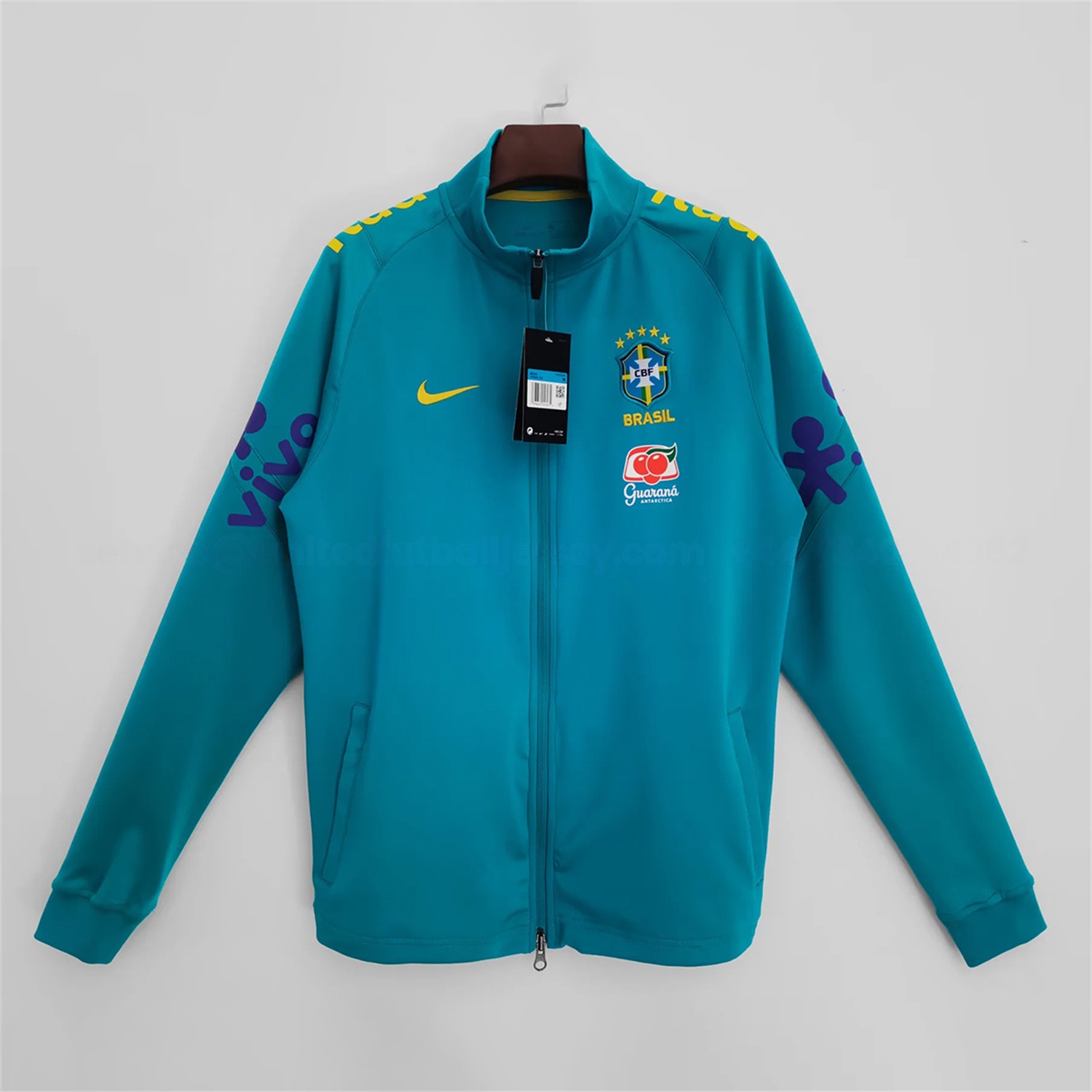 Retro Brazil 2022 Lake Blue Windbreaker - ReplicasJersey