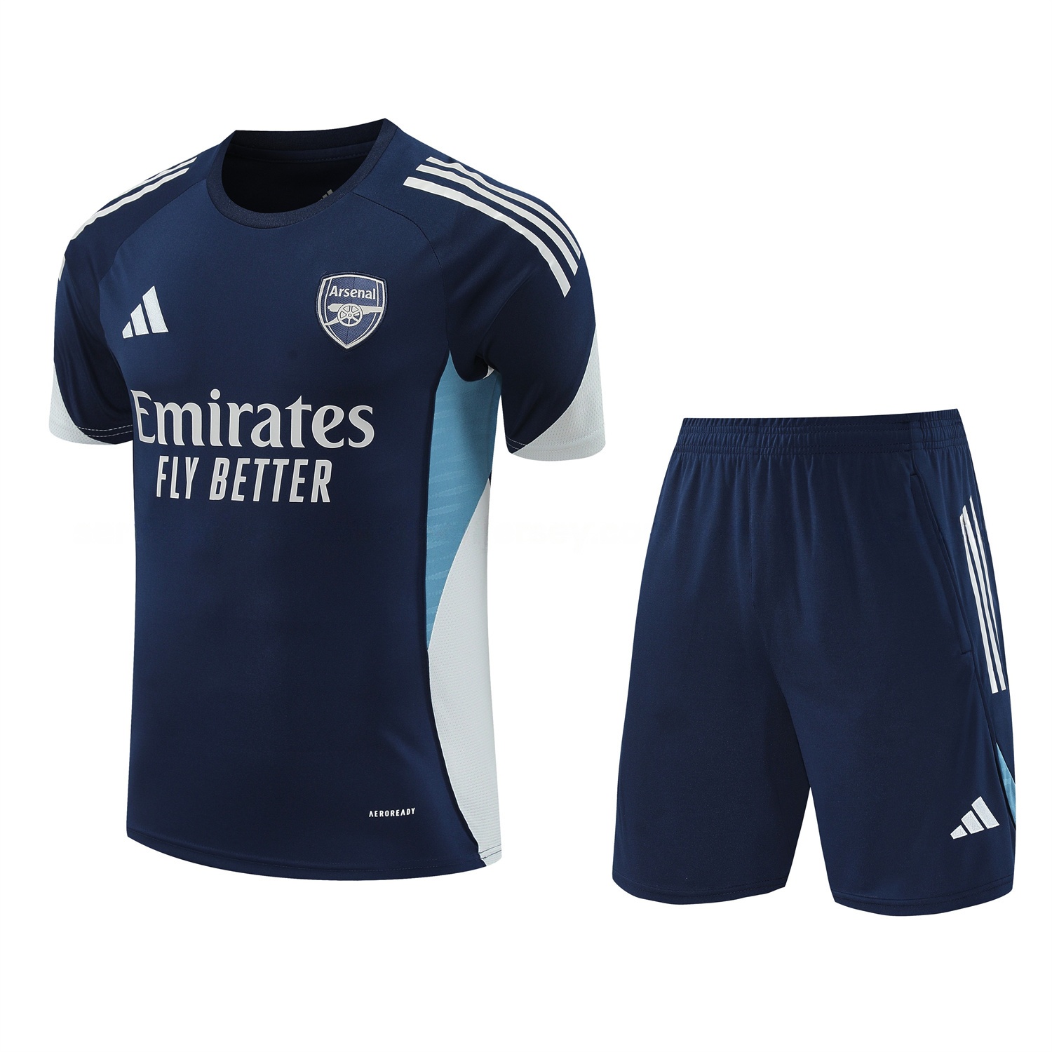 Arsenal 25-26 Short-Sleeve Training Set - Deep Blue Top & Shorts - ReplicasJersey