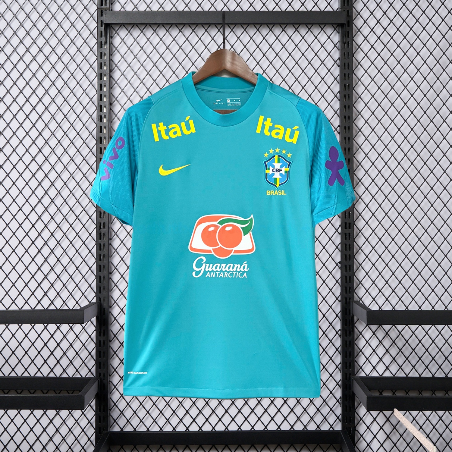 Retro Brazil 2022 Pre-Match Cyan Special Jersey - ReplicasJersey