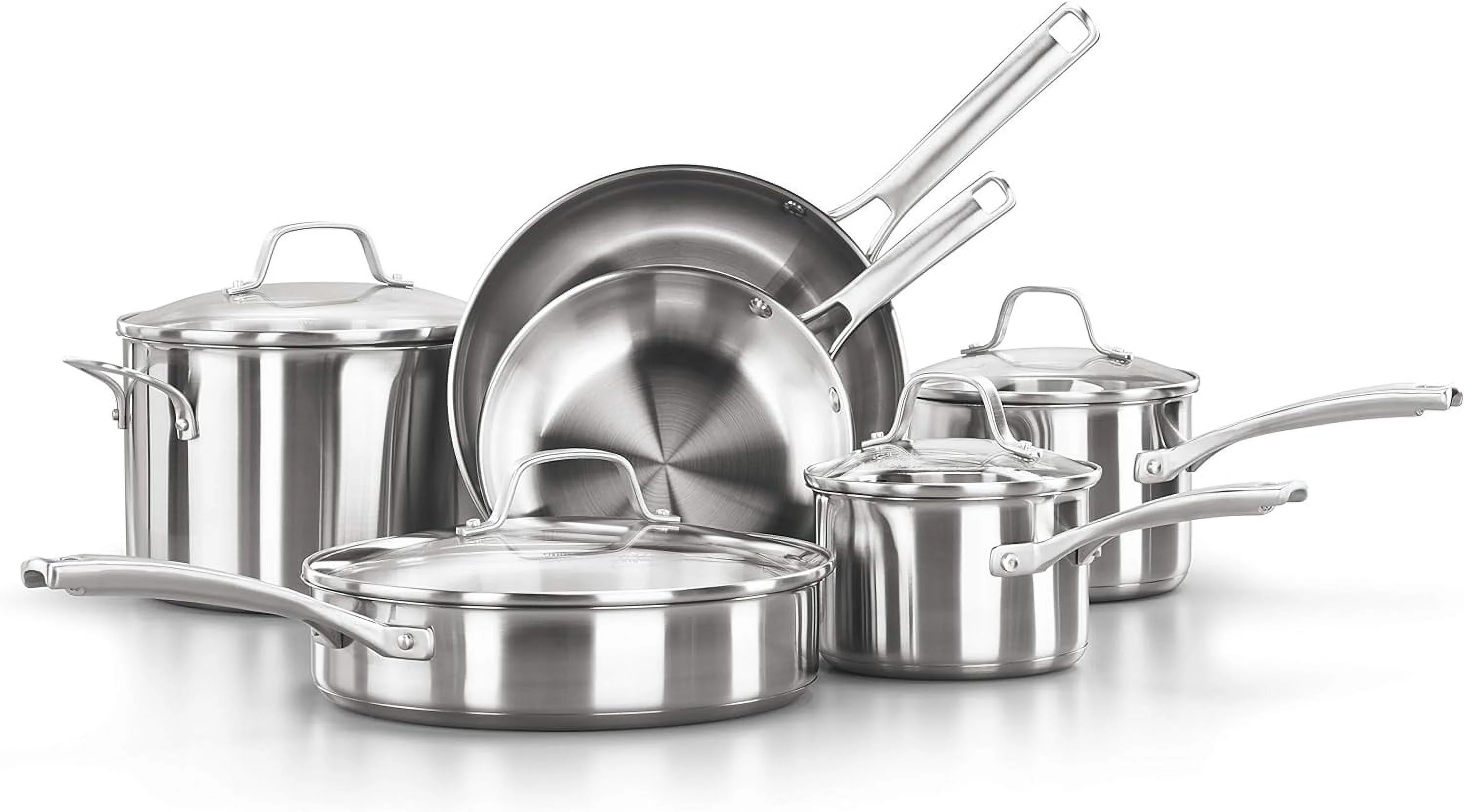 Calphalon Classic Stainless Steel Pots and Pans 10 Piece Cookware Set