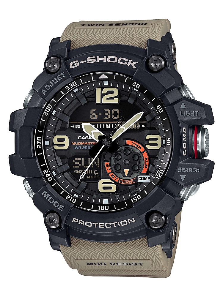 Casio Men s G Shock Mudmaster Twin Sensor Analog Digital 55mm Watch Tan