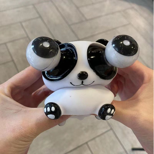 Pop-eyed panda vibrato children's squeeze doll hand-pinched toy decompression venting decompression artifact creative doll - brick-bond
